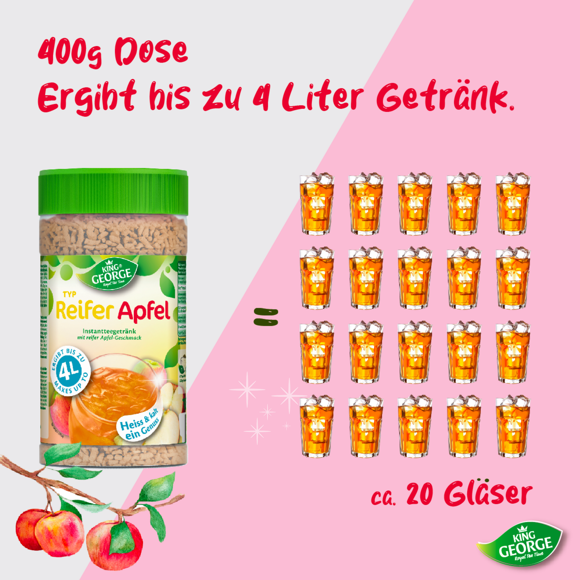 KING GEORGE reifer Apfel 400g - 12er Pack
