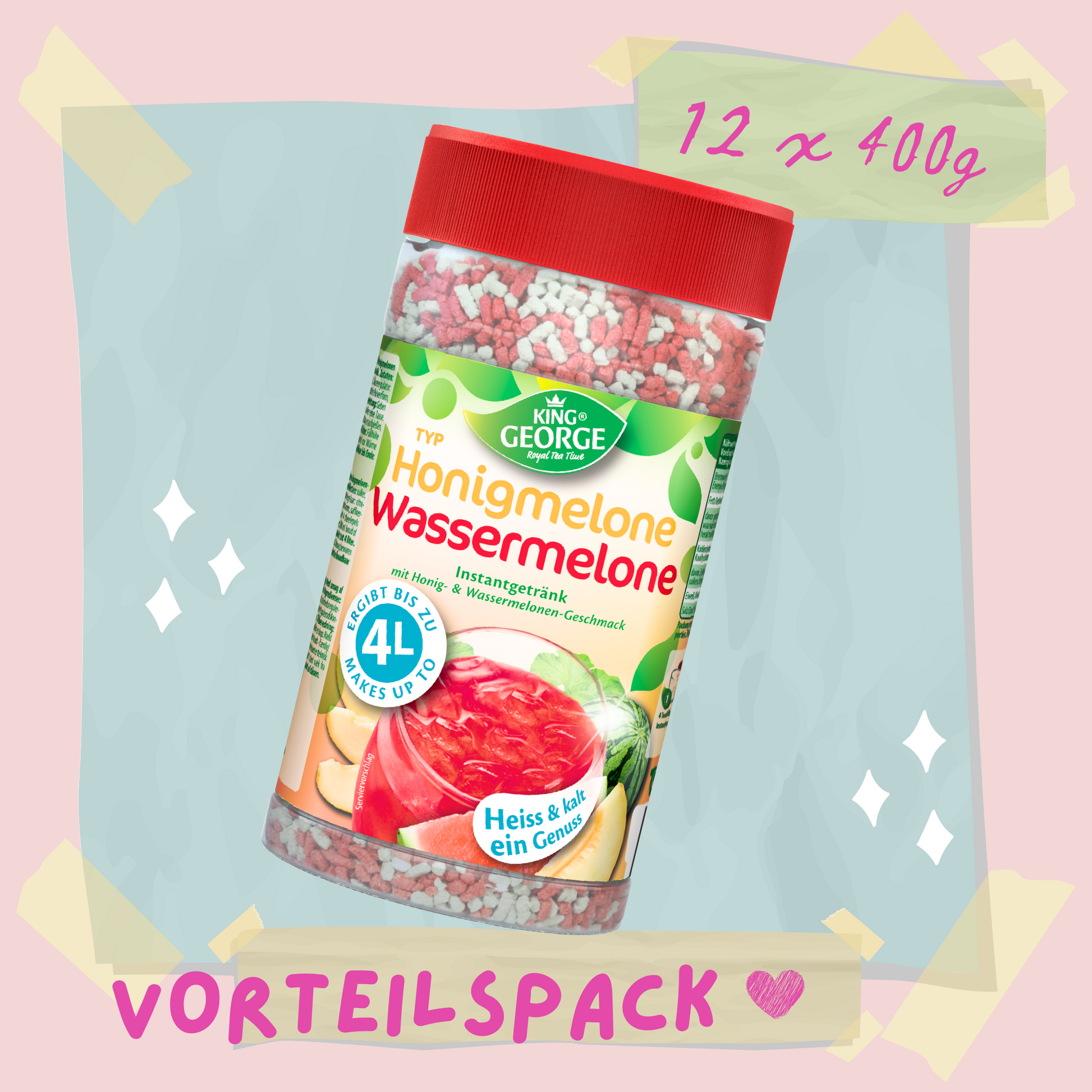 KING GEORGE Honigmelone-Wassermelone 400g - 12er Pack