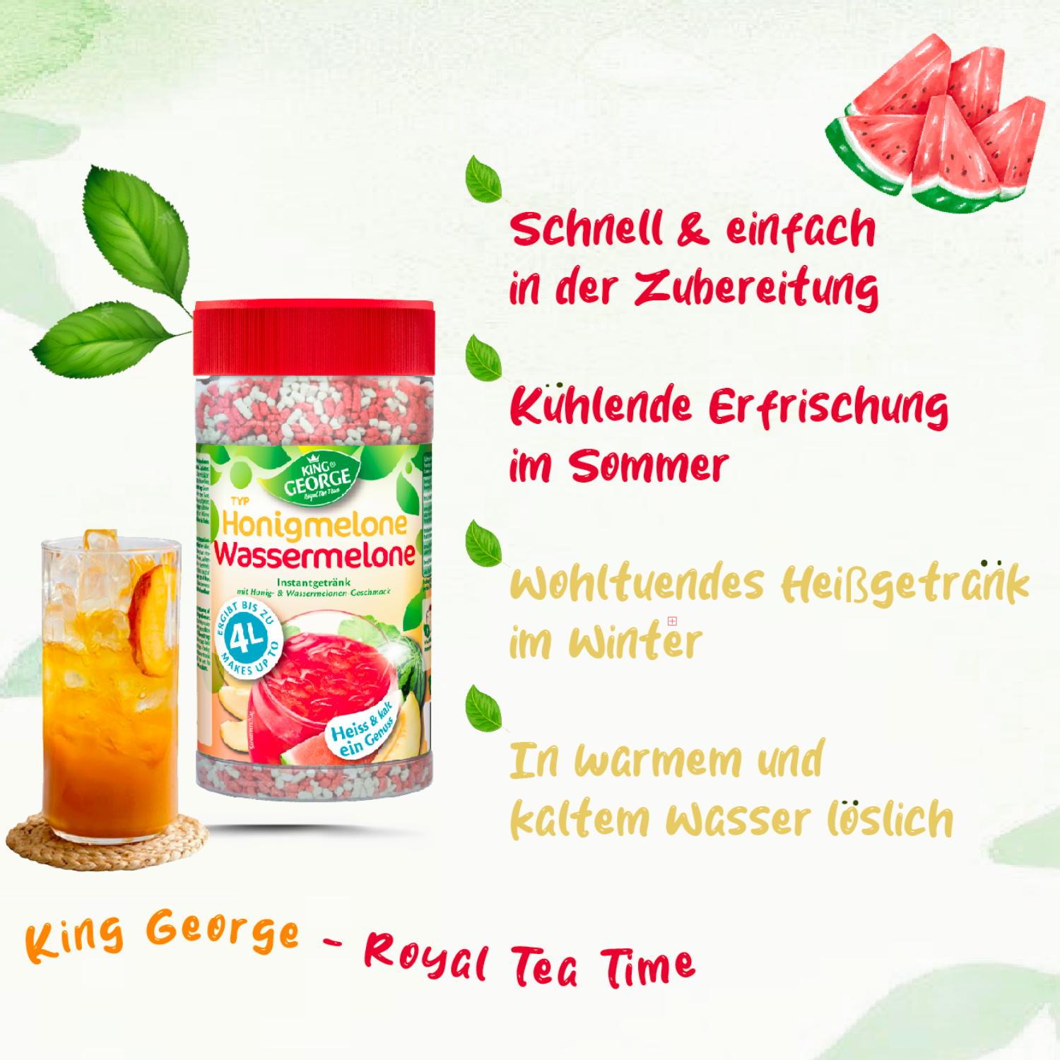 KING GEORGE Honigmelone-Wassermelone 400g - 12er Pack