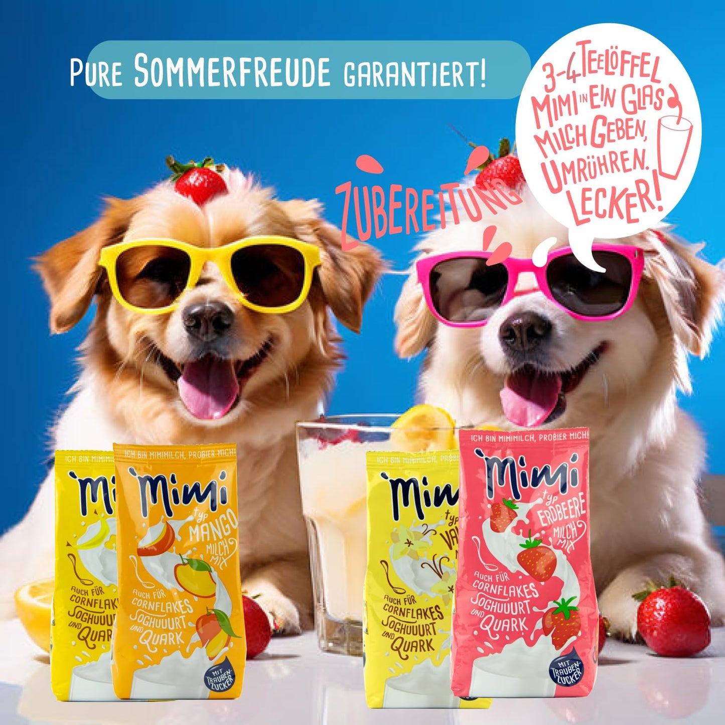 MIMI 4 x 400g Milchmix Getränkepulver und 3 x 200g Sommer Shake - Probierpack