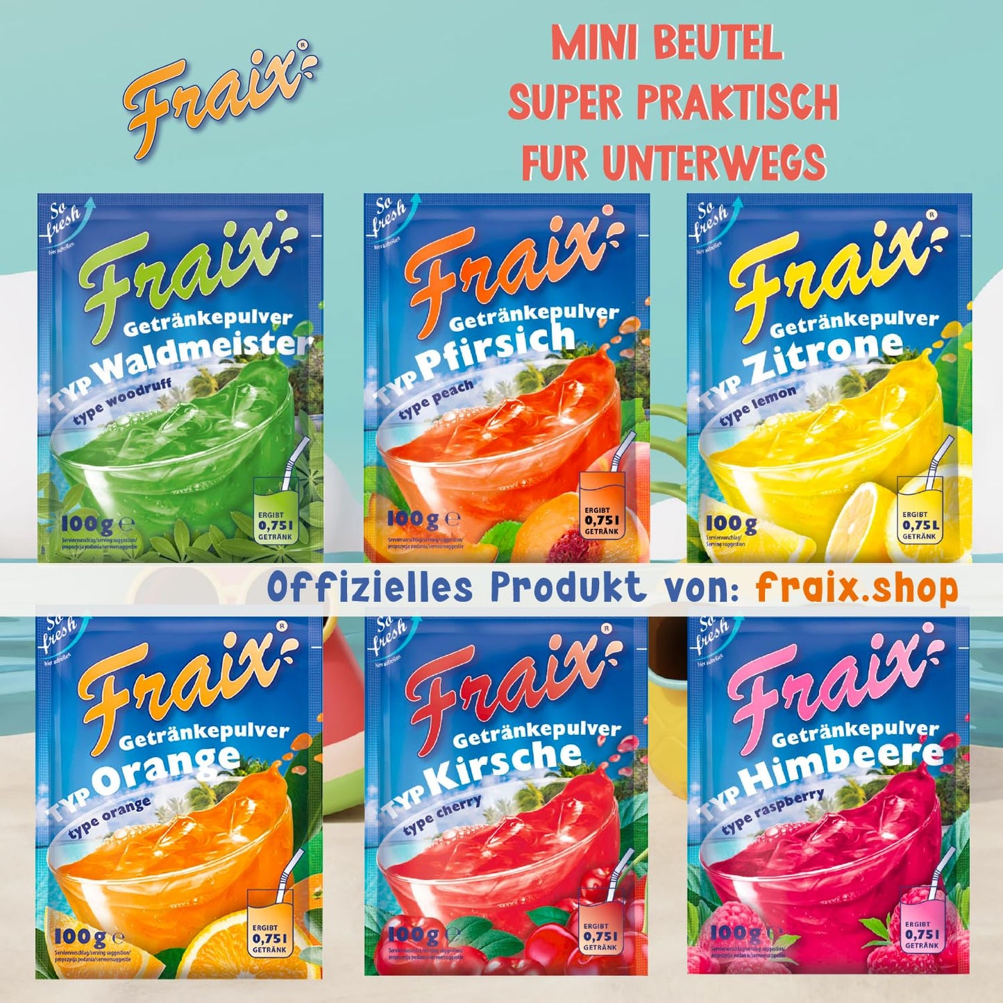 Special Edition: FRAIX Getränkepulver 6 Sorte Mixed (30er Pack x 100g) Vorteilspack