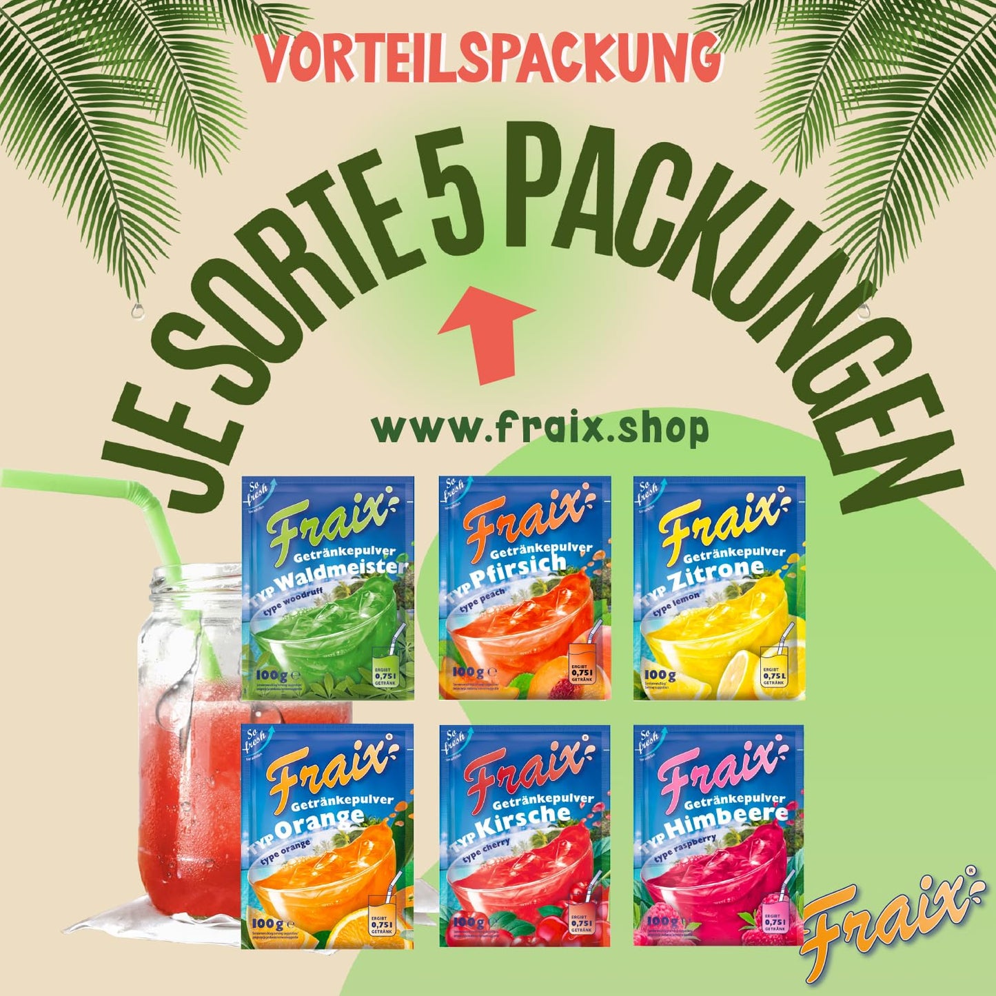 Special Edition: FRAIX Getränkepulver 6 Sorte Mixed (30er Pack x 100g) Vorteilspack