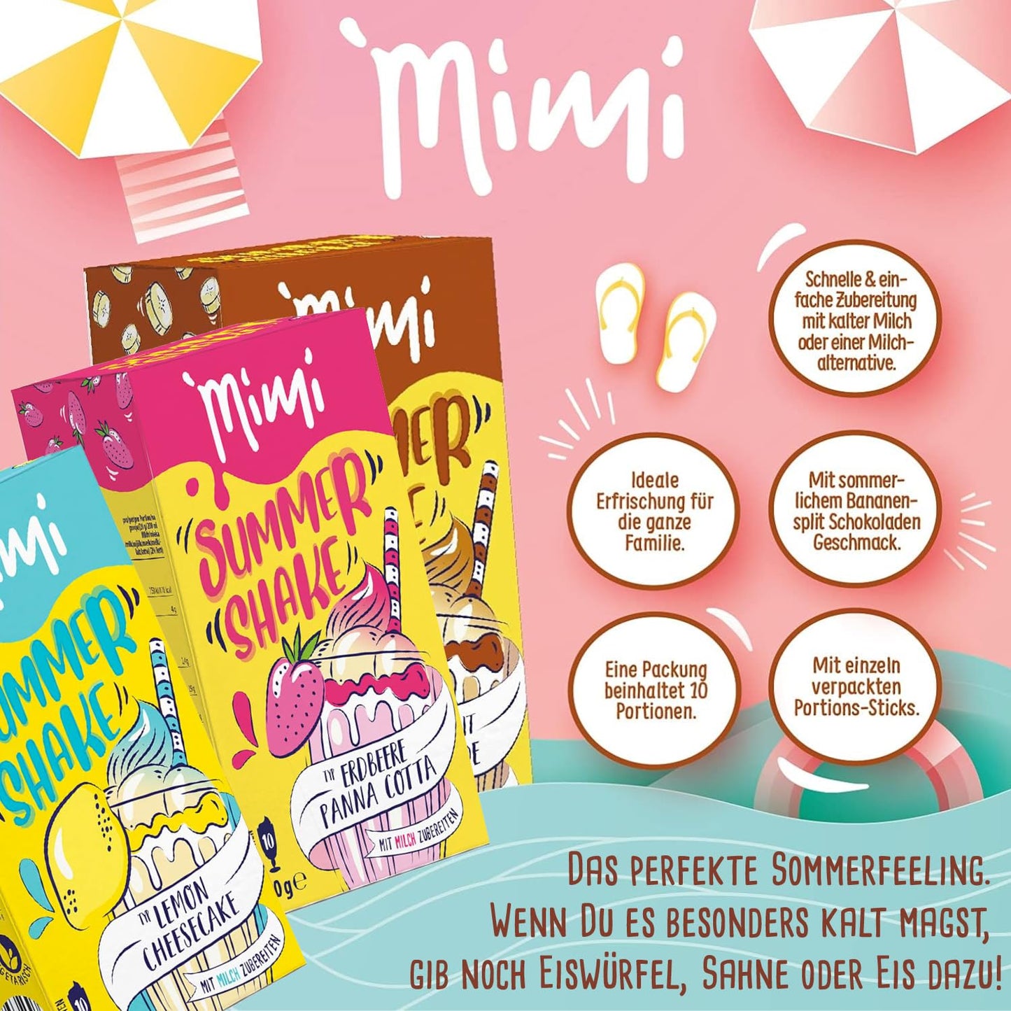 MIMI 4 x 400g Milchmix Getränkepulver und 3 x 200g Sommer Shake - Probierpack